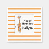 Serviette En Papier Cute Giraffe drawing, safari animals (Devant)