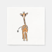 Serviette En Papier Cute Giraffe drawing, safari animals (Devant)