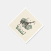 Serviette En Papier Cute Giraffe Jungle Botanical Animal Birthday (Coin)