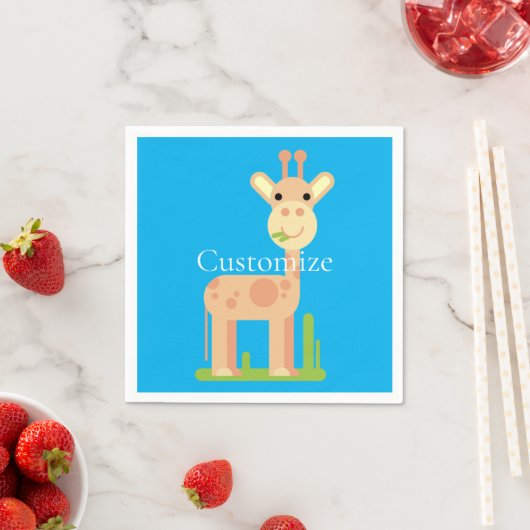 Serviette En Papier Cute Giraffe Munching Thunder_Cove (En situation)