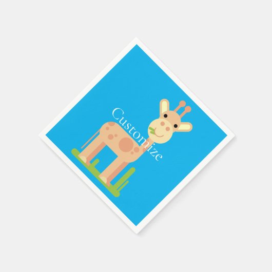Serviette En Papier Cute Giraffe Munching Thunder_Cove (Coin)