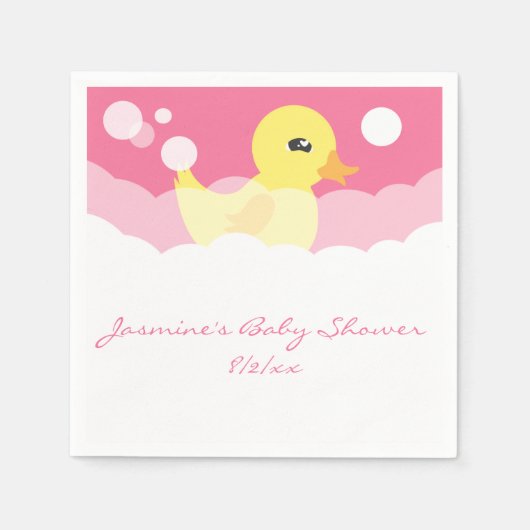 Serviette En Papier Cute Girl Caoutchouc Baby shower Ducky (Devant)