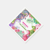 Serviette En Papier Cute Girl Dinosaur 4th Birthday Party (Coin)