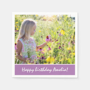 Serviette En Papier Cute Girl Pleine photo Anniversaire