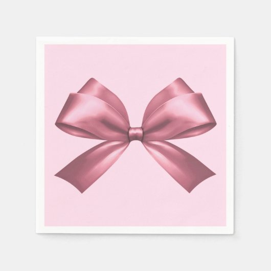 Serviette En Papier Cute Girl Rose Satin Aesthétique Bow (Devant)