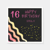 Serviette En Papier Cute Girl Wave Star Motif fête d'anniversaire (Devant)