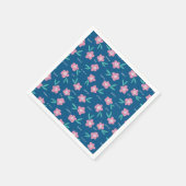 Serviette En Papier Cute Girly Blue & Rose Floral (Coin)