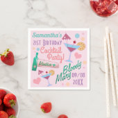 Serviette En Papier Cute Girly Custom 21st Birthday Cocktails (En situation)