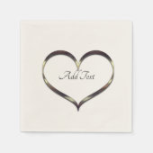 Serviette En Papier Cute Gold Heart Ajouter un texte (Devant)