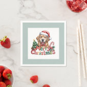 Serviette En Papier Cute Golden Retriever Dog Christmas (En situation)