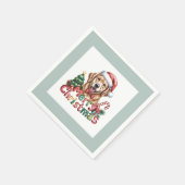Serviette En Papier Cute Golden Retriever Dog Christmas (Coin)