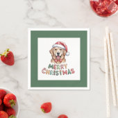 Serviette En Papier Cute Golden Retriever Dog Christmas (En situation)