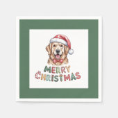 Serviette En Papier Cute Golden Retriever Dog Christmas (Devant)