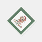 Serviette En Papier Cute Golden Retriever Dog Christmas (Coin)