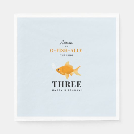 Serviette En Papier Cute Goldfish Anniversaire de enfant de natation (Devant)