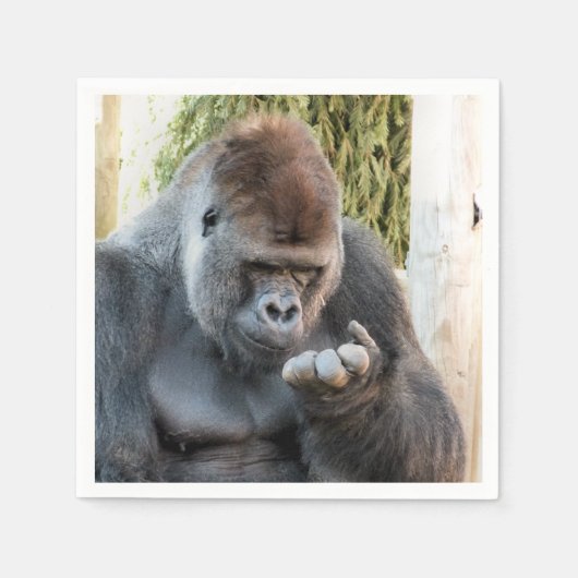 SERVIETTE EN PAPIER CUTE GORILLA (Devant)