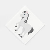 Serviette En Papier Cute Gray Pony Cartoon Whimsical Horse (Coin)