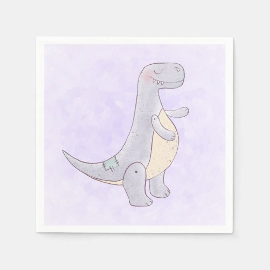 Serviette En Papier Cute Gray Tyrannosaure Rex Dinosaur Toy (Devant)