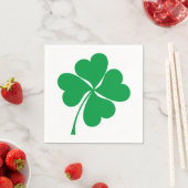 Serviette En Papier Cute Green Lucky 4 coeur feuille Clover shamrock (En situation)