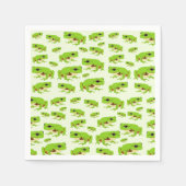 Serviette En Papier Cute Green Tree Frog Motif (Devant)