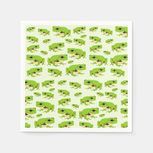 Serviette En Papier Cute Green Tree Frog Motif (Devant)