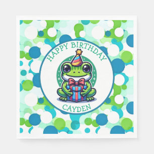 Serviette En Papier Cute Grenouille à thème Garçon d'anniversaire