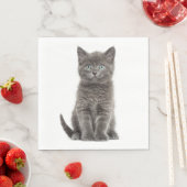 Serviette En Papier Cute Grey Kitten Grey Kitty Cat Party (En situation)