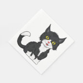 Serviette En Papier Cute Gris Kitten Kitty Cartoon Gris Chat (Coin)