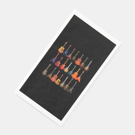 Serviette En Papier Cute Guitar Rock and Roll Musical Instruments (Coin)