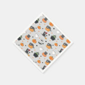 Serviette En Papier Cute Halloween Chats et Fantômes Motif (Coin)