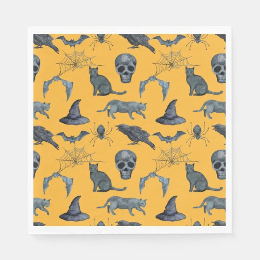 Serviette En Papier Cute Halloween conception tout-en-long (Devant)