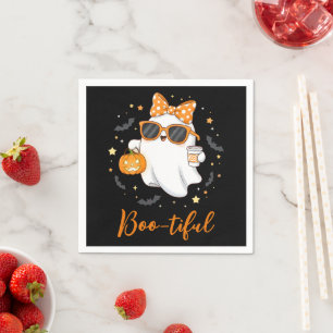 Serviette En Papier Cute Halloween Ghost Citrouille épice personnalisé