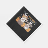 Serviette En Papier Cute Halloween Nurse Chat et Chien avec Cla Citrou (Coin)