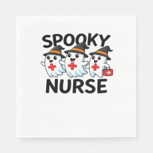 Serviette En Papier Cute Halloween Nurse Ghosts Cartoon classique T-Sh