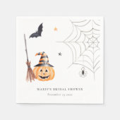 Serviette En Papier Cute Halloween Pumpkin Spider Web Bridal Shower (Devant)