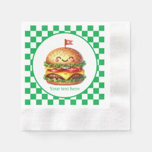 Serviette En Papier Cute hamburger cuisine party personnalisable