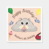 Serviette En Papier Cute Hamster Anniversaire Pool Party (Devant)