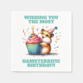 Serviette En Papier Cute Hamster Lifting Cupcake Hamsterrific Annivers (Devant)