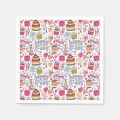 Serviette En Papier Cute Hand Drawn Doodle Fun Happy Birthday  (Devant)