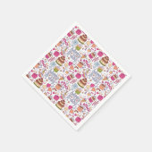 Serviette En Papier Cute Hand Drawn Doodle Fun Happy Birthday  (Coin)