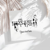 Serviette En Papier Cute Hanging Kittens Custom Text/Name