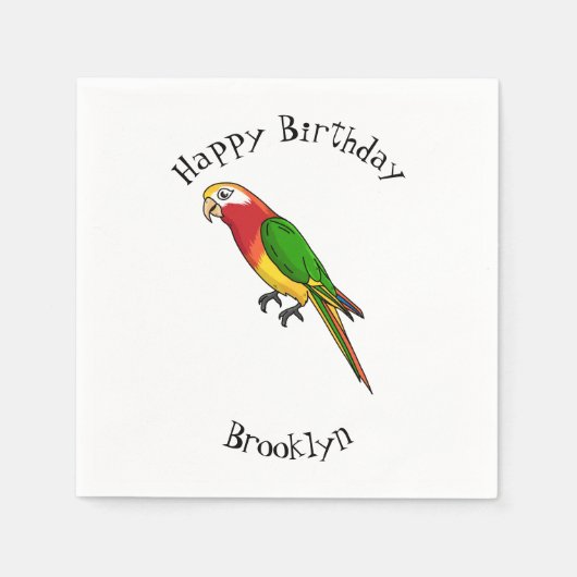 Serviette En Papier Cute happy parrot (Devant)
