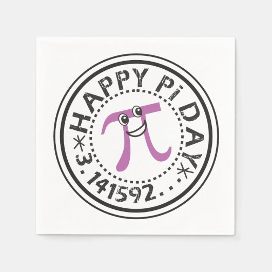 Serviette En Papier Cute Happy Pi Day Papier Napkins (Devant)