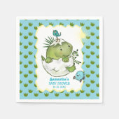 Serviette En Papier Cute Hatching Dino Baby Shower (Devant)