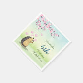 Serviette En Papier Cute Hérisson cerise en fleurs Custom (Coin)