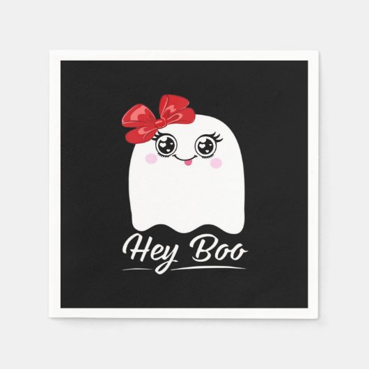 Serviette En Papier Cute Hey Boo Halloween (Devant)