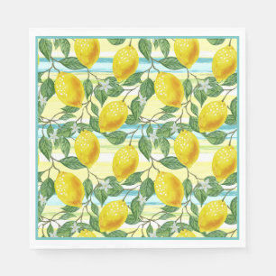 Serviette En Papier Cute Hip Tropical Summer Lemon Fruit Art Motif