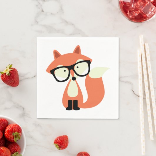 Serviette En Papier Cute Hipster Red Fox (En situation)