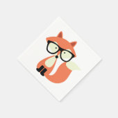 Serviette En Papier Cute Hipster Red Fox (Coin)