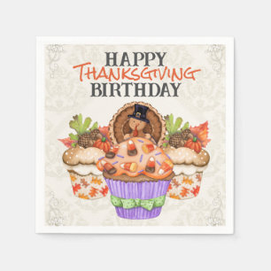 Serviette En Papier Cute Holiday Cupcakes Bon thanksgiving anniversair